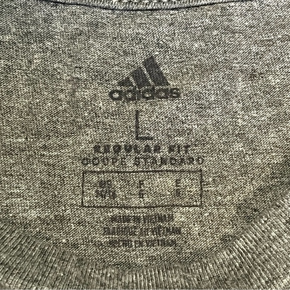NWT Adidas Kids L (14/16) Heather Gray Crewneck Tee - Picture 2 of 10